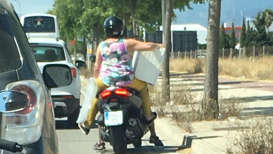 Imprudencia a bordo de una motocicleta en Palma