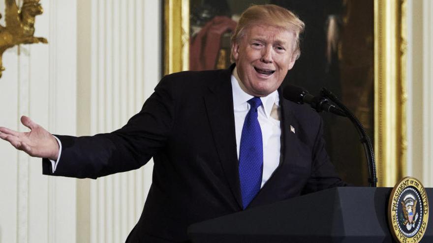 Trump, durante su rueda de prensa.