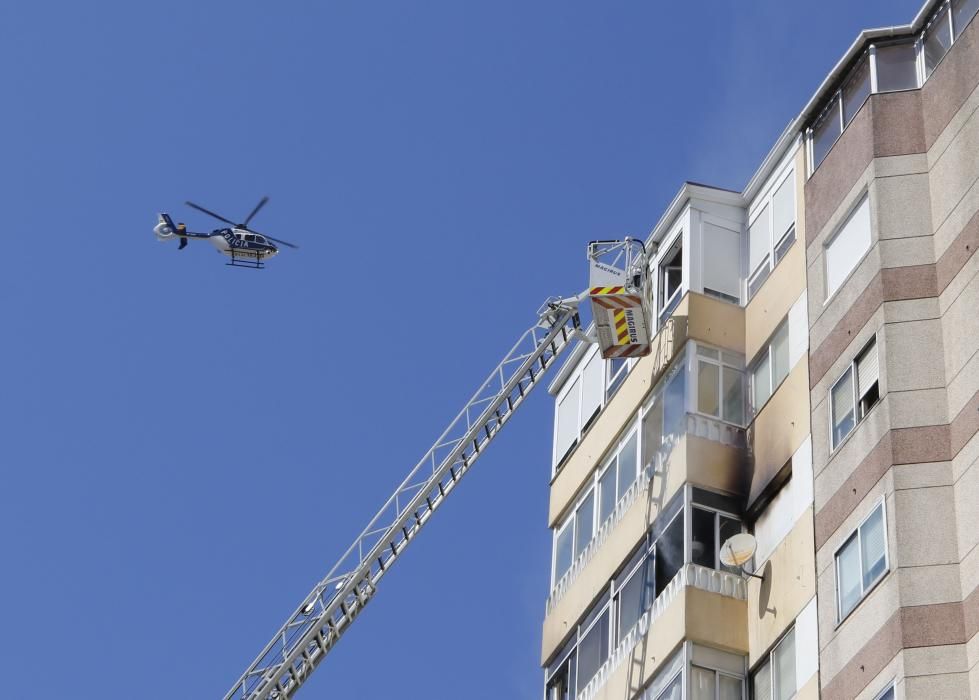 Incendio en la avenida del aeropuerto