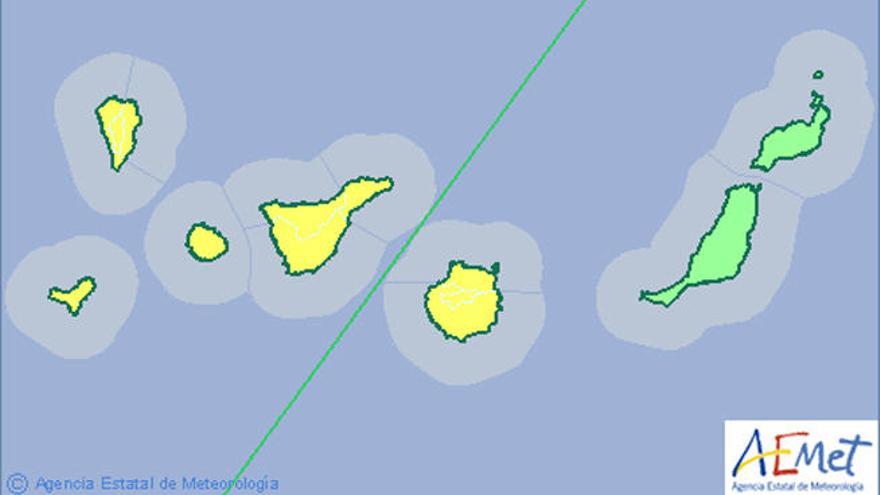 Avisos meteorológicos activos en Canarias para este viernes.