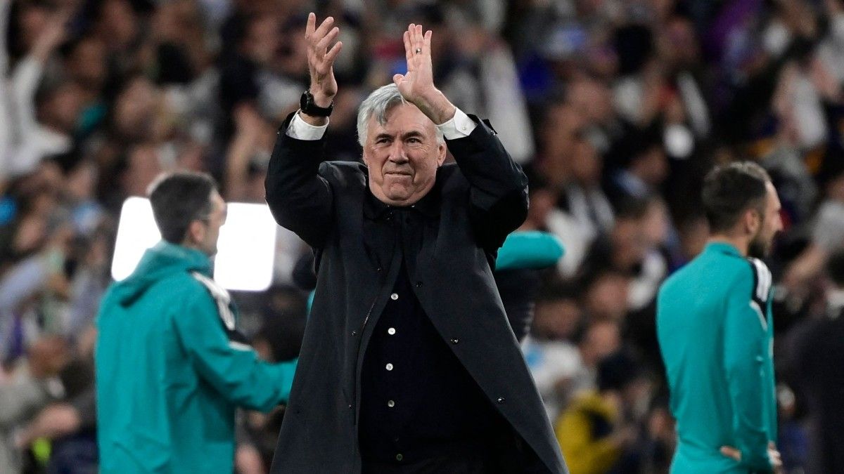 Carlo Ancelotti celebra el acceso a la final de la Champions League
