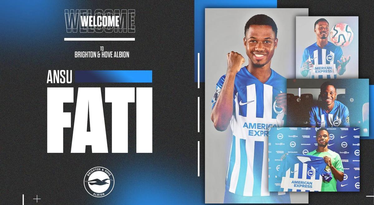 Así ha anunciado el Brighton la cesión de Ansu Fati, procedente del Barça.