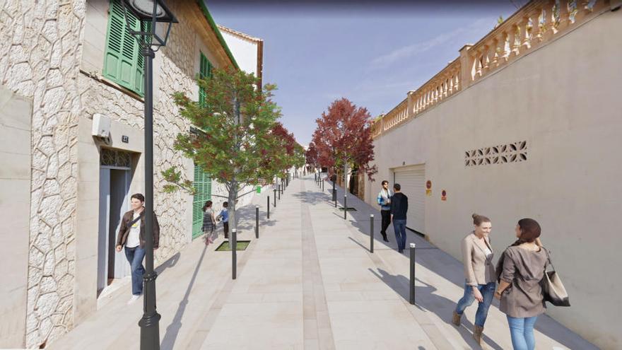 Recreación virtual de la calle Major de Calvià, una vez ejecutado el proyecto.