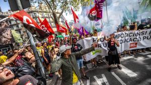 Protesta del colectivo docente catalán.
