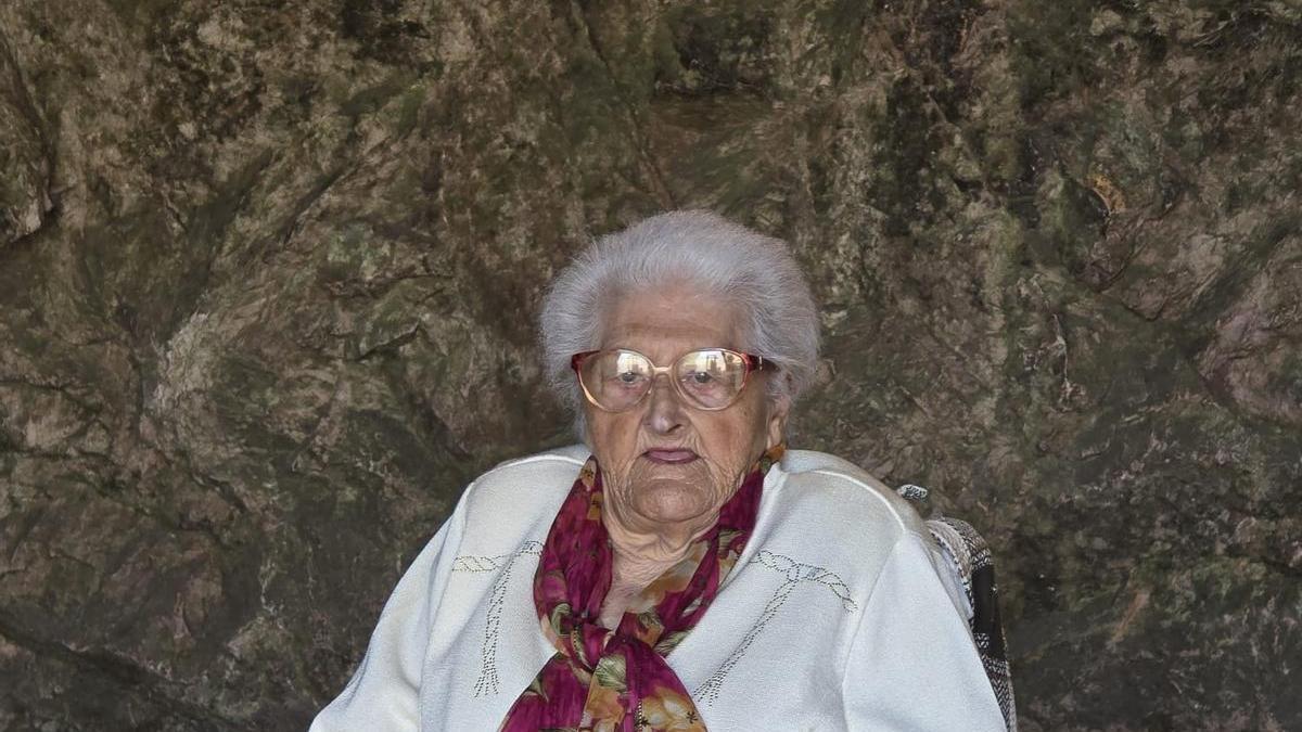 Matilde Lastra Ramos, en una visita a Covadonga.