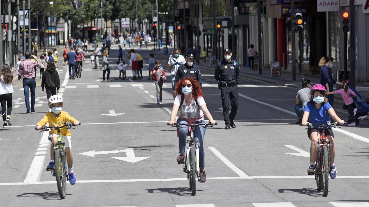 La Gran Vía iba a acoger distintos talleres centrados en la bicicleta, circuitos de seguridad vial y actividades para probar patinetes eléctricos, entre otras.