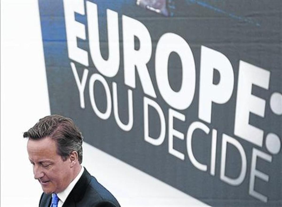 El primer ministre britànic, David Cameron, en un acte electoral.