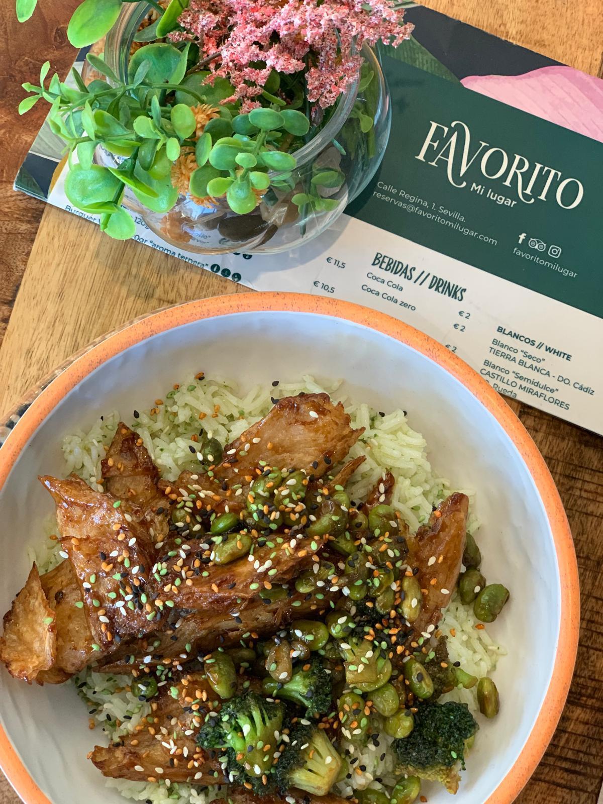 Bowl de no-pollo teriyaki