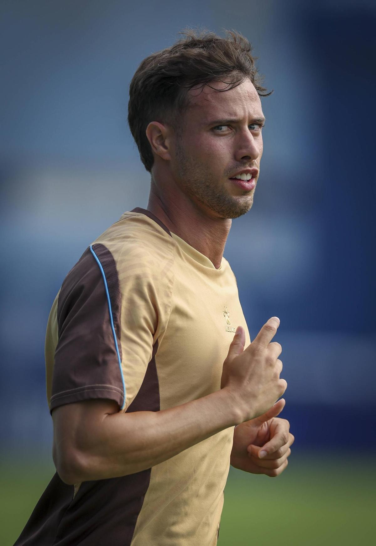 Javi Puado, durante la pretemporada