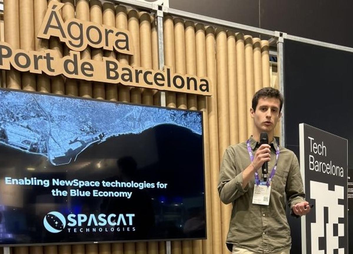 Los socios de Spascat, presentando su iniciativa en 4YFN.