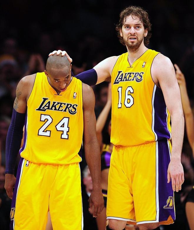 Pau Gasol con su amigo kobe Bryant