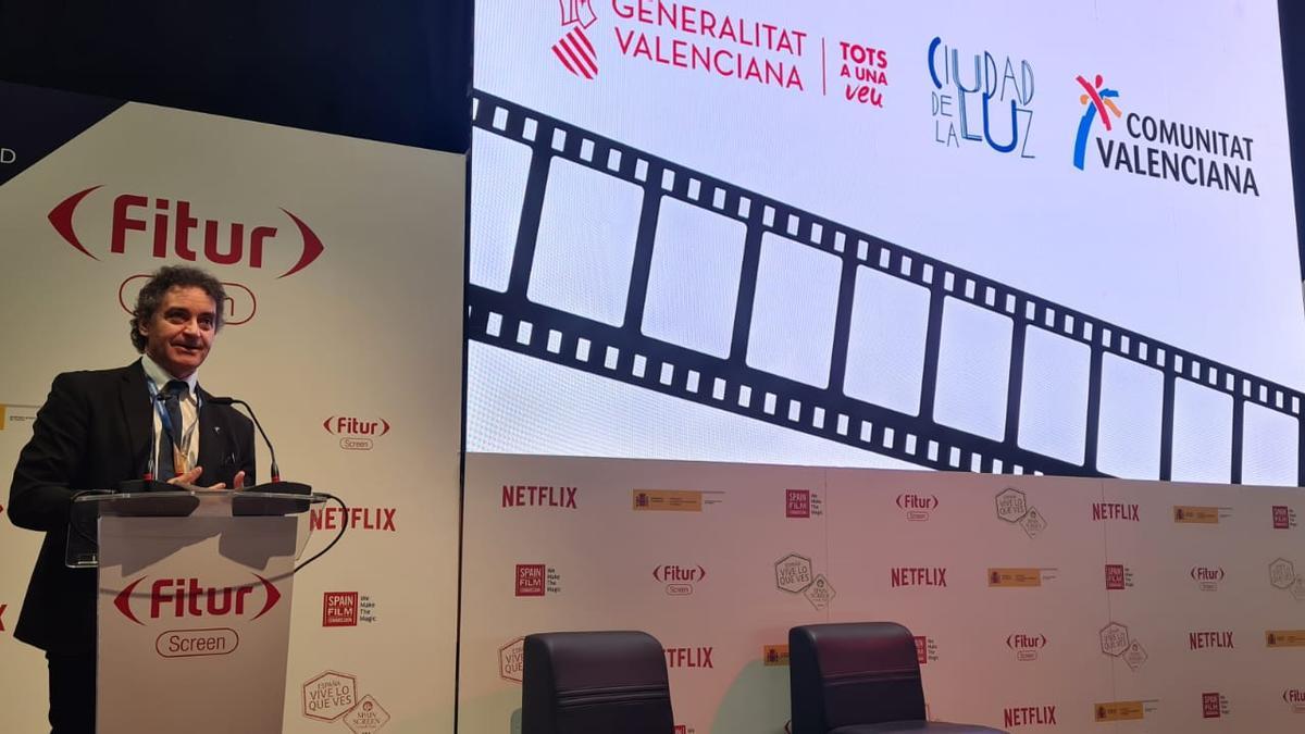 Presentación de la CV Fim Commission y la vuelta de Ciudad de la Luz en Fitur por Francesc Colomer