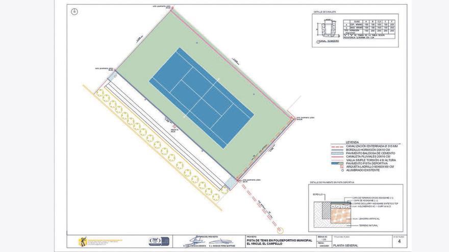 Deportes licita la mejora de la pista de tenis de El Vincle por cerca de 60.000 euros
