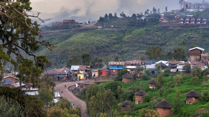 Varias casas en Lalibela, Amhara (Etiopía).
