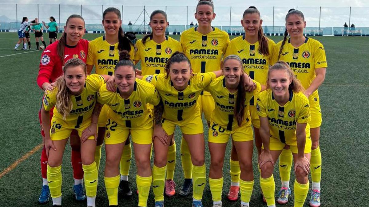 Once del Villarreal femenino en el partido jugado contra el Tenerife B.