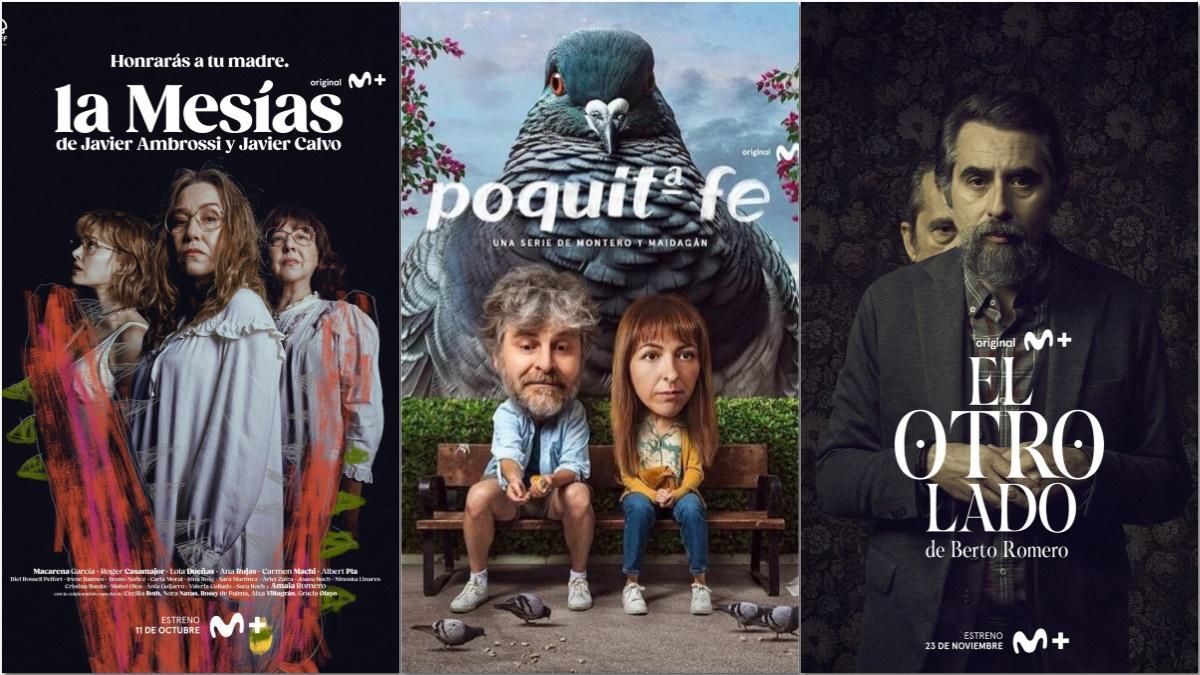 Los carteles de las series 'La Mesías', 'Poquita fe' y 'El otro lado'