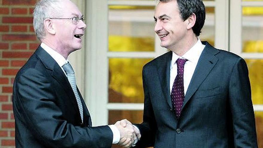 Van Rompuy y Zapatero, el pasado 15 de diciembre, reunidos en Madrid para coordinar sus mandatos.