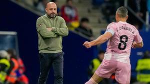 Manolo González, durante el duelo contra el Oviedo