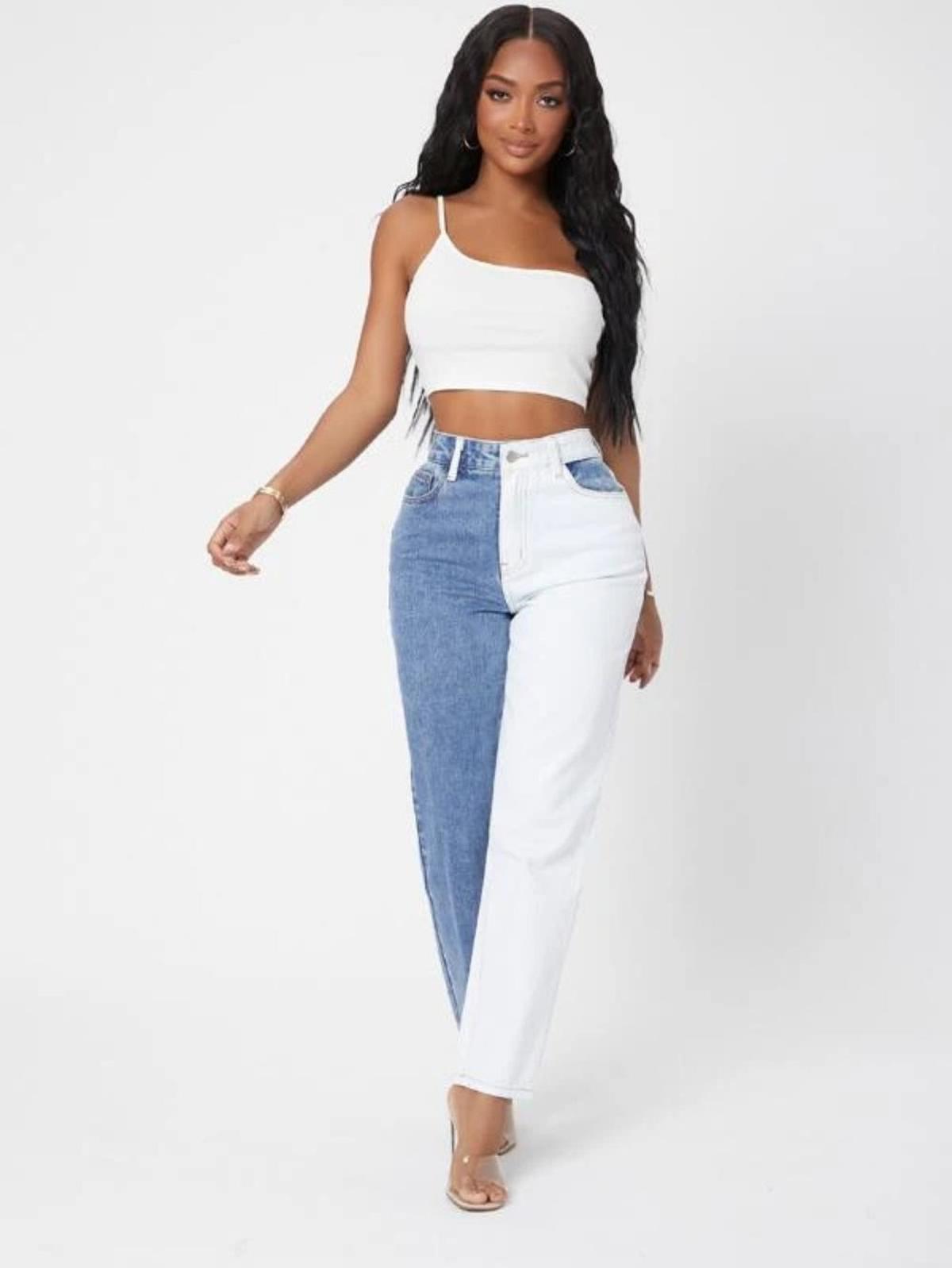 Vaqueros bicolor de SHEIN (precio: 20 euros)