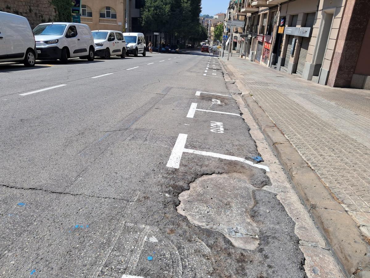 Tram de la Muralla del Carme que ara és aparcament per a motos