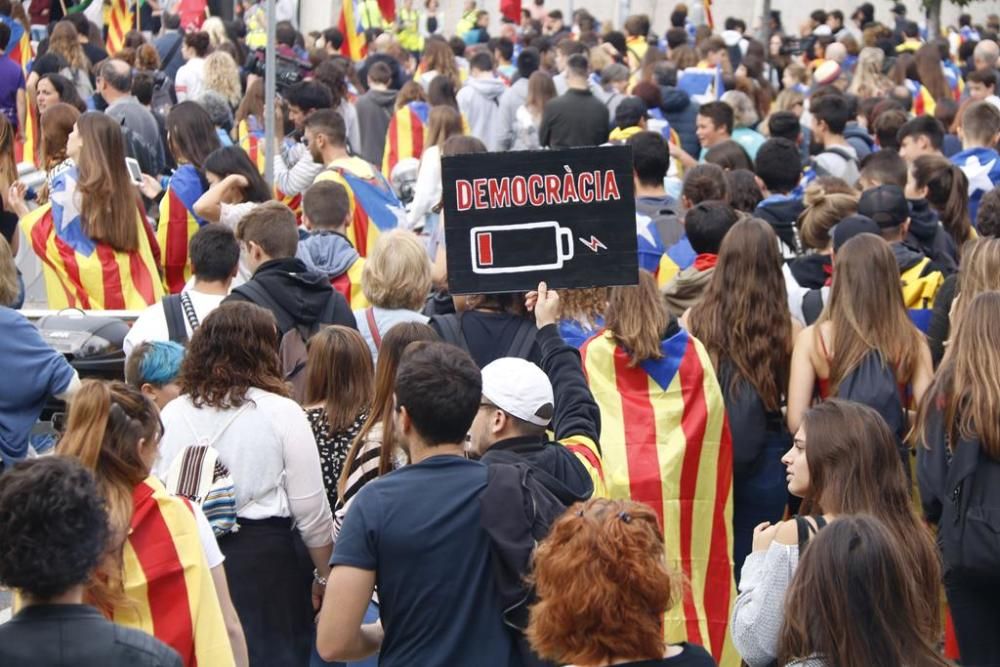 Concentració a Girona amb motiu de la vaga general