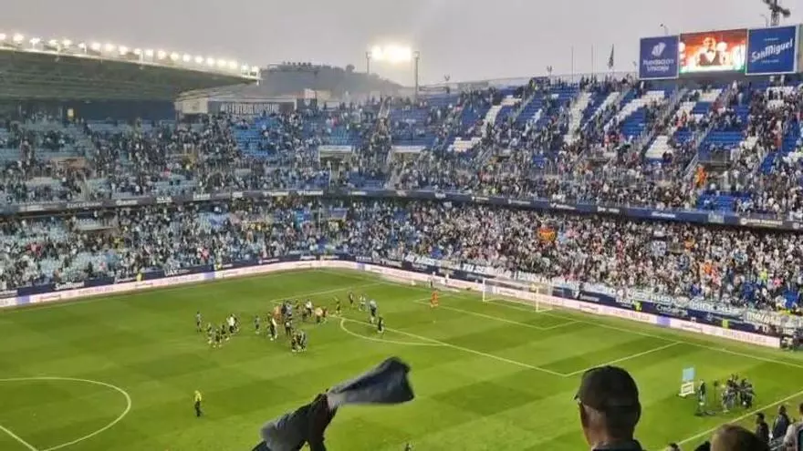 Así celebró La Rosaleda la victoria del Málaga CF sobre Las Palmas