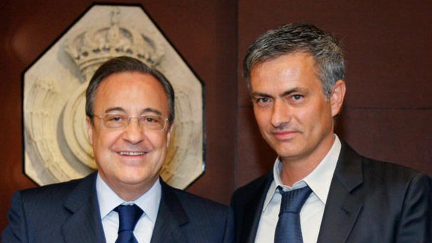 Pérez y Mourinho, el día de la presentación del portugués en el Madrid.