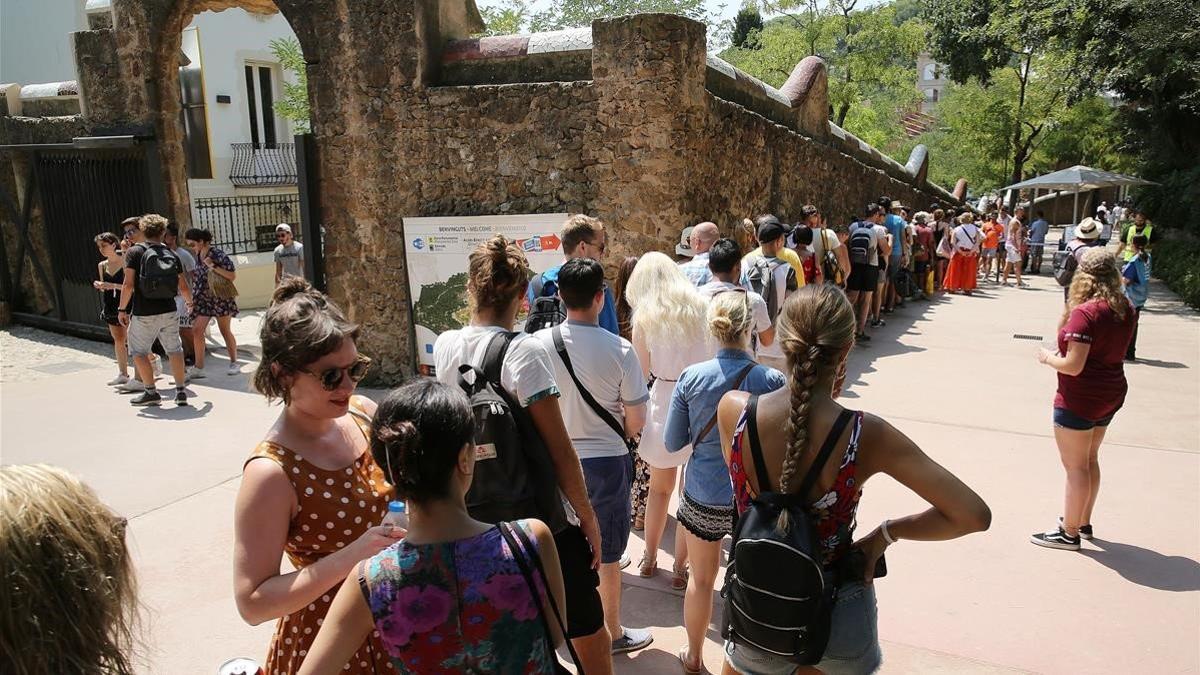 Afluencia de turistas en Barcelona.