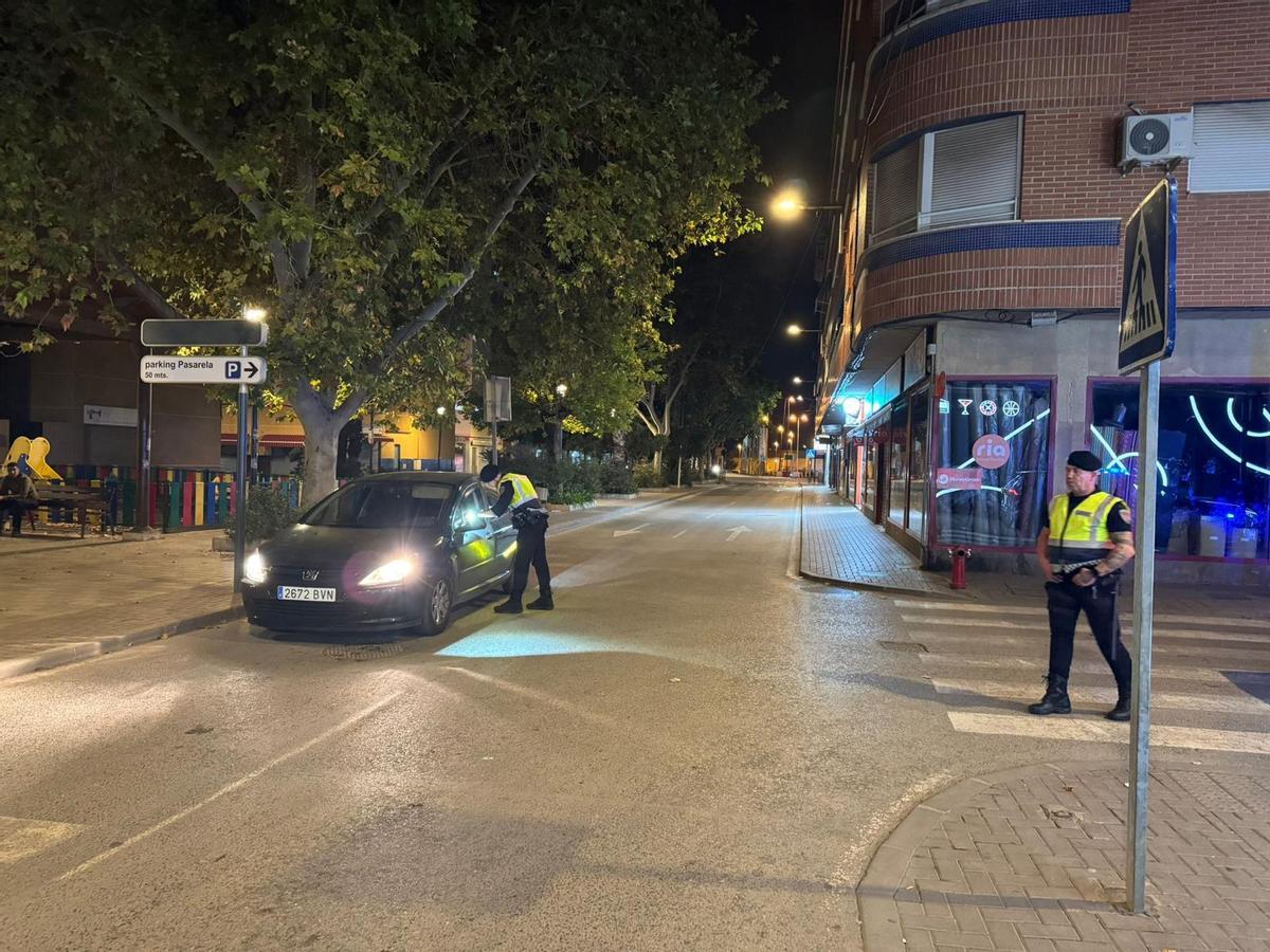 Control realizado por la Policía Local de Lorca.