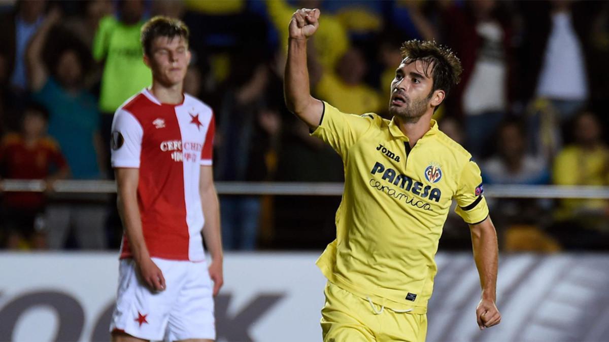 Manu Trigueros, celebrando el primer gol amarillo