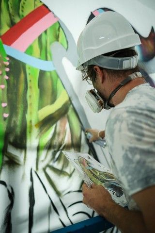 Proceso de elaboración del mural del periódico El Día/La Opinión de Tenerife por el Día de Canarias