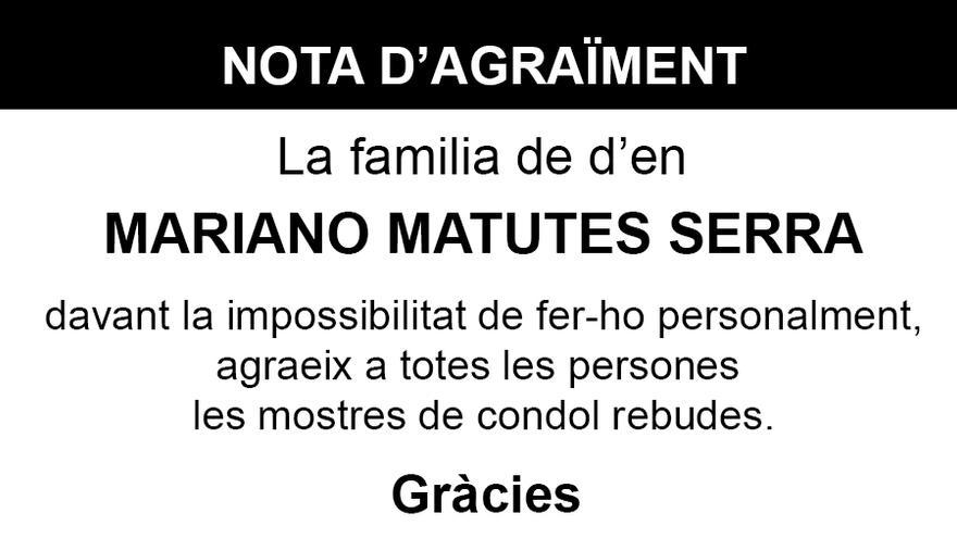 Nota Mariano Matutes Serra