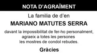 Nota Mariano Matutes Serra