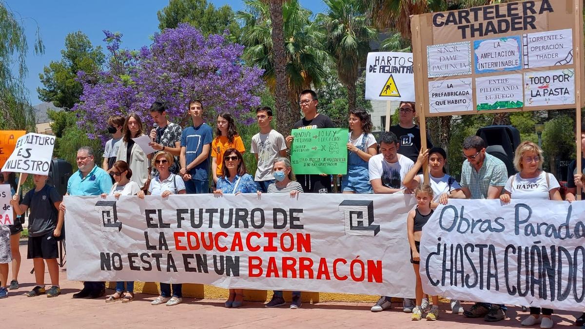 Lectura del manifiesto en el parque Severo Ochoa