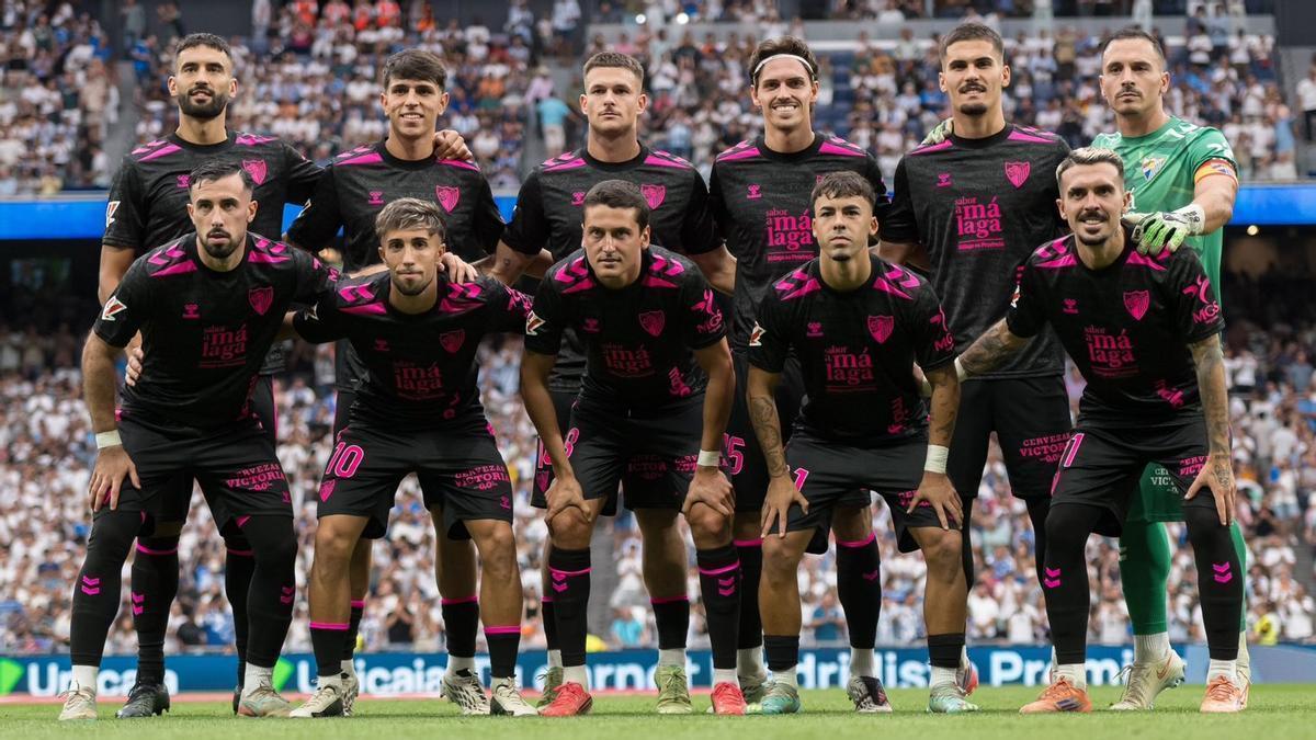 Once titular del Málaga CF en el Bernabéu.