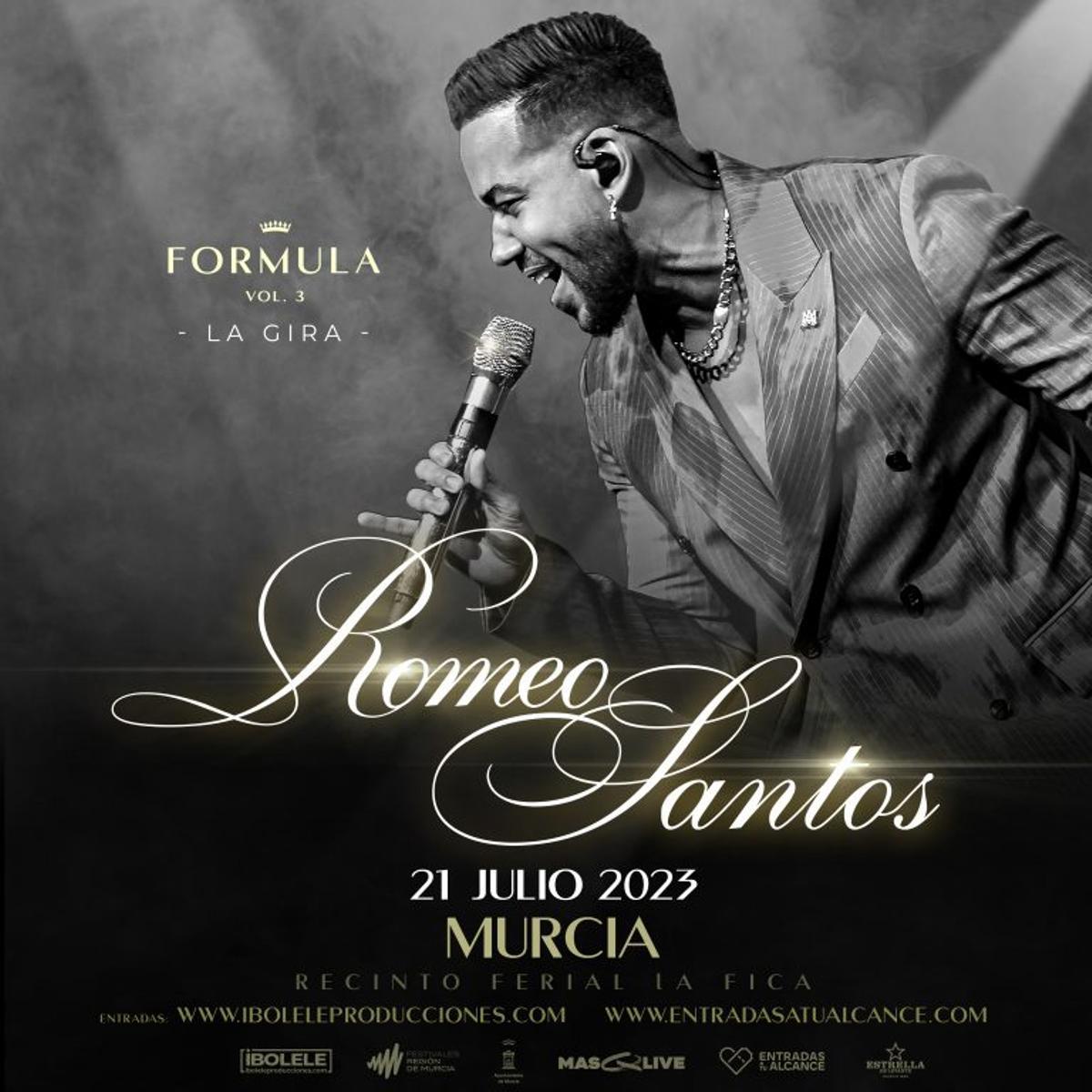 Cartel del concierto de Romeo Santos en Murcia.