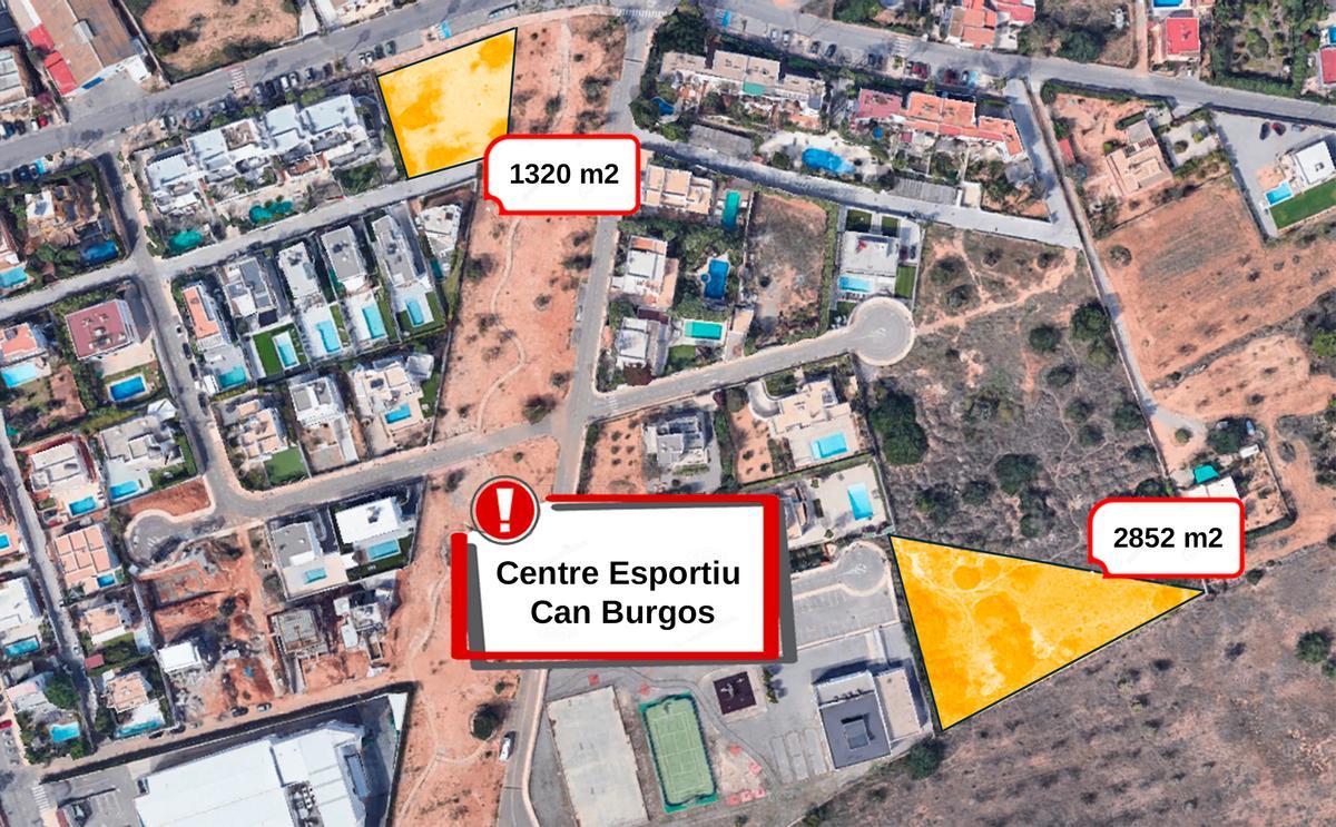 Mapa de la ubicación de los dos solares adquiridos para viviendas protegidas
