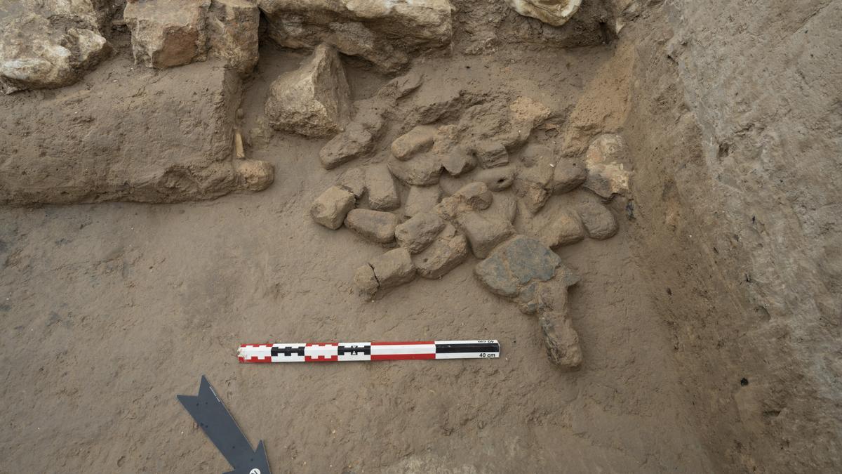 Detalle de las pesas de telar ibéricas