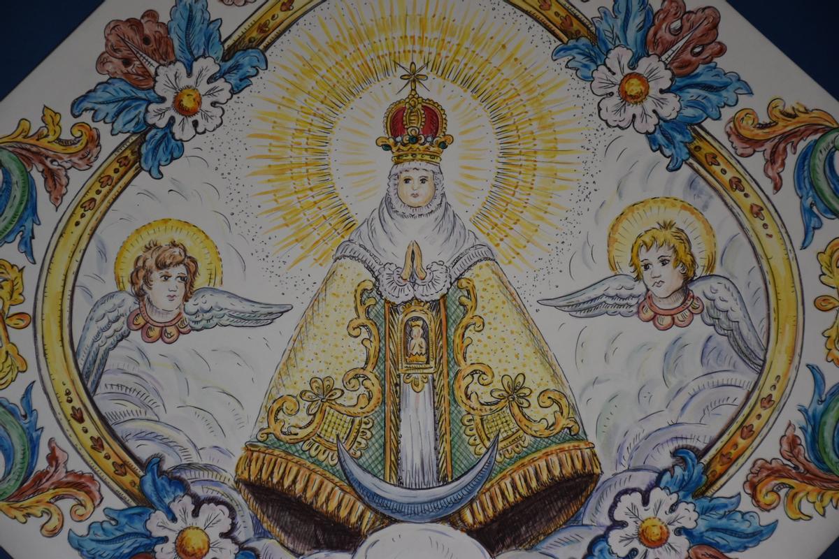 Uno de los cuadros de la Virgen del Lledó pintado por Alejandro Peiró