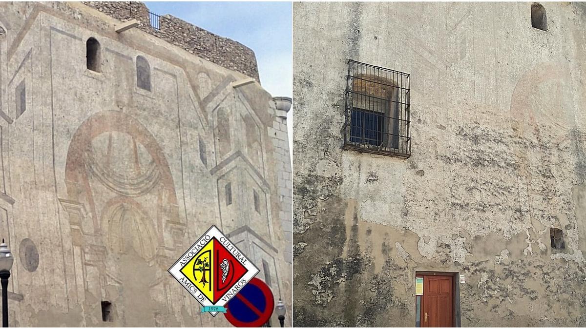Imagen comparativa del estado de la fachada en el 2013 y en el 2020.