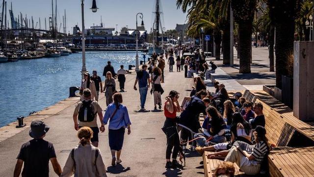 Ambient a la zona portuària de Barcelona, aquesta primavera.