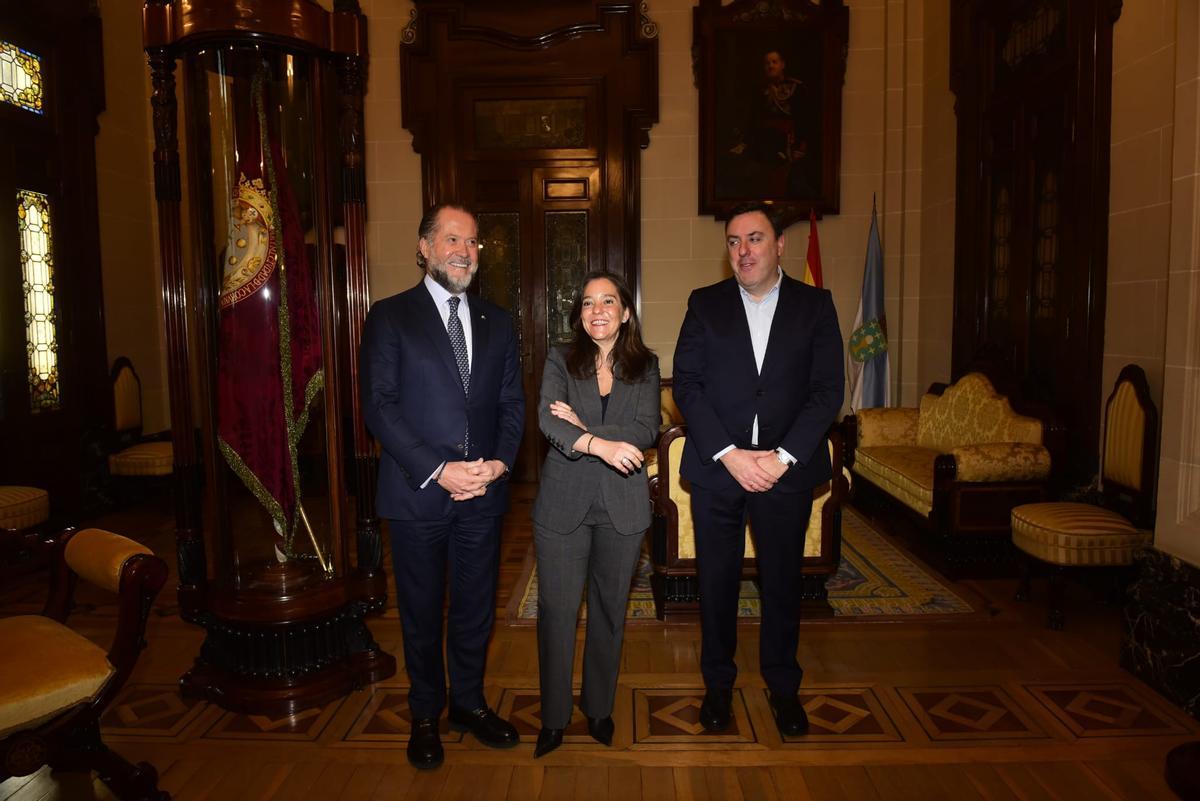 Comparecencia de Escotet e Inés Rey para anunciar la renuncia de A Coruña al Mundial 2030