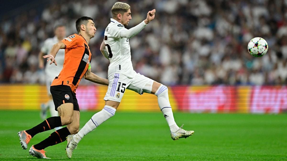 Valverde, durante el partido contra el Shahktar