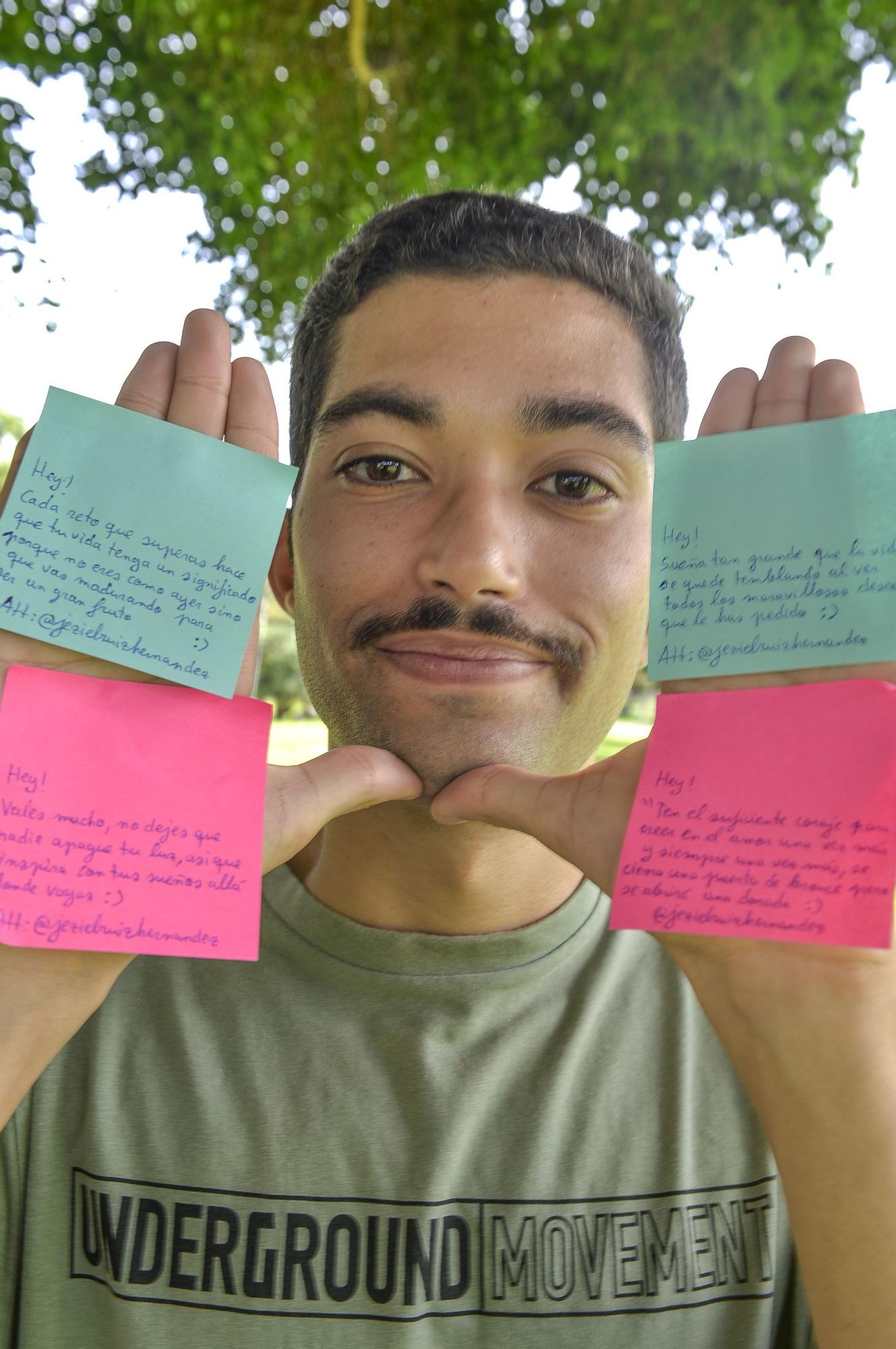 Jeziel Ruiz y sus mensajes positivos alrededor de la ciudad