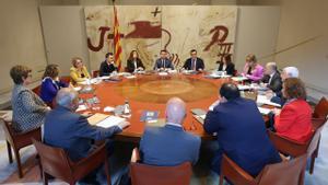 El Govern, reunido este martes en el Palau de la Generalitat