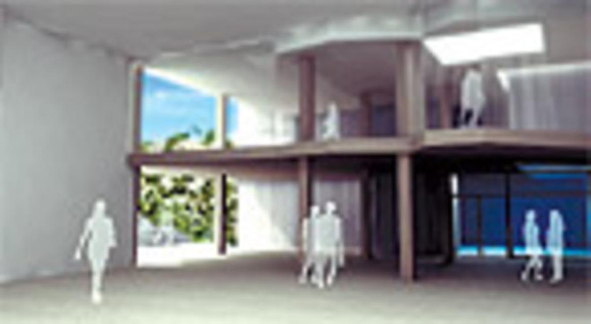 Imatge virtual de l’accés al futur CaixaForum de Girona. Imatge virtual de l’accés al futur CaixaForum de Girona.
