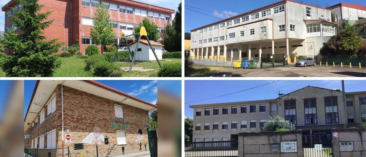 Los cuatro colegios de Gondomar: Serra-Vincios, Chano Piñeiro, Souto-Donas y Neira Vilas.