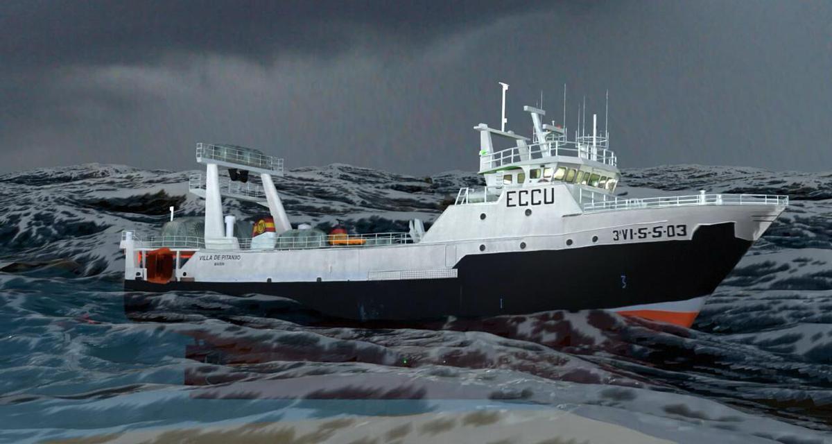 Infografía del accidente del «Villa de Pitanxo» de la Comisión de Investigación de Accidentes e Incidentes Marítimos ( Ciaim ). BARCO PESQUERO. BUQUE. HUNDIMIENTO. NAUFRAGIO