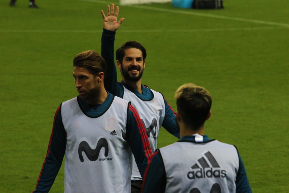 Entrenamiento y rueda de prensa de la Selección Española en Málaga