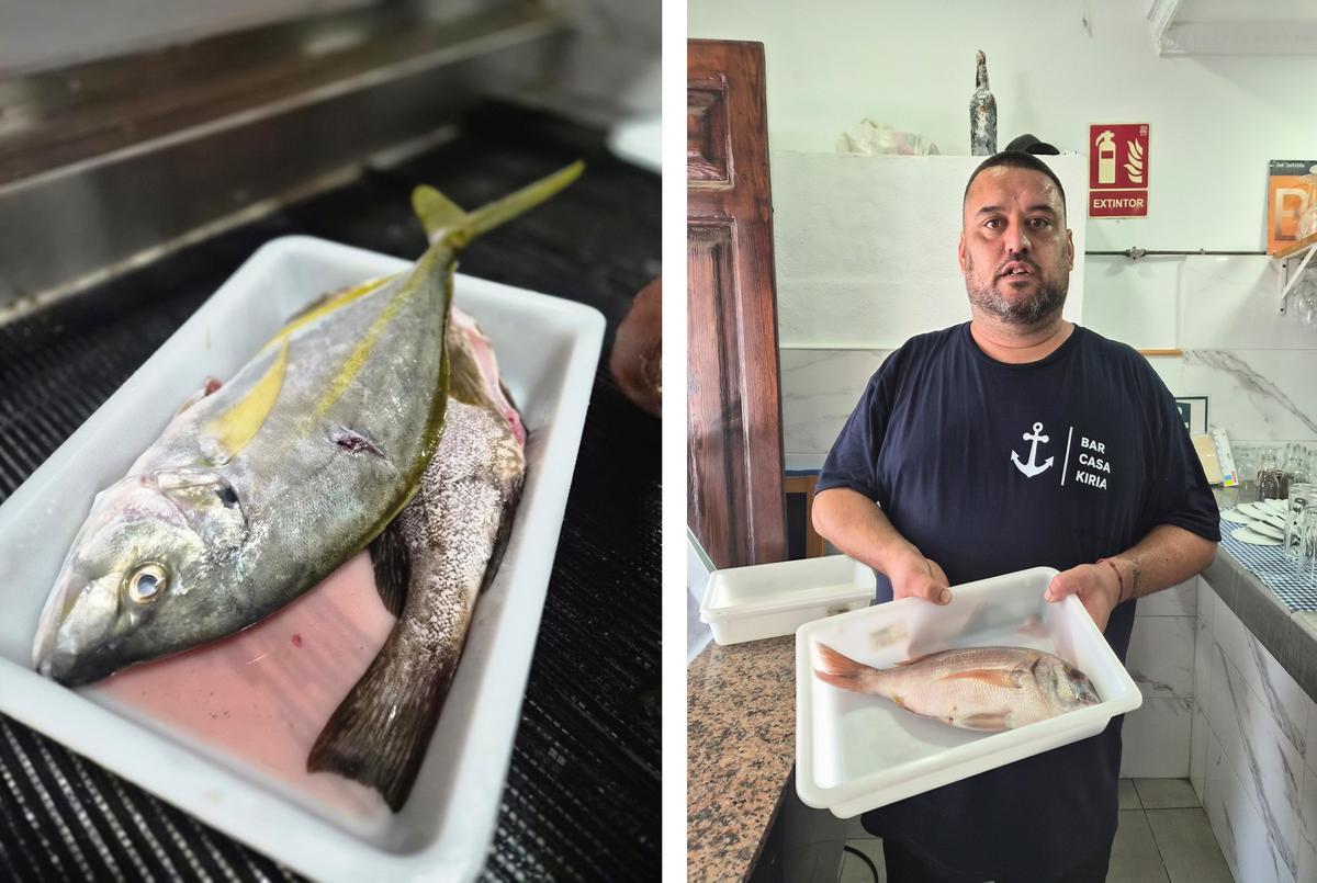 Ayoze nos presenta los pescados del día.